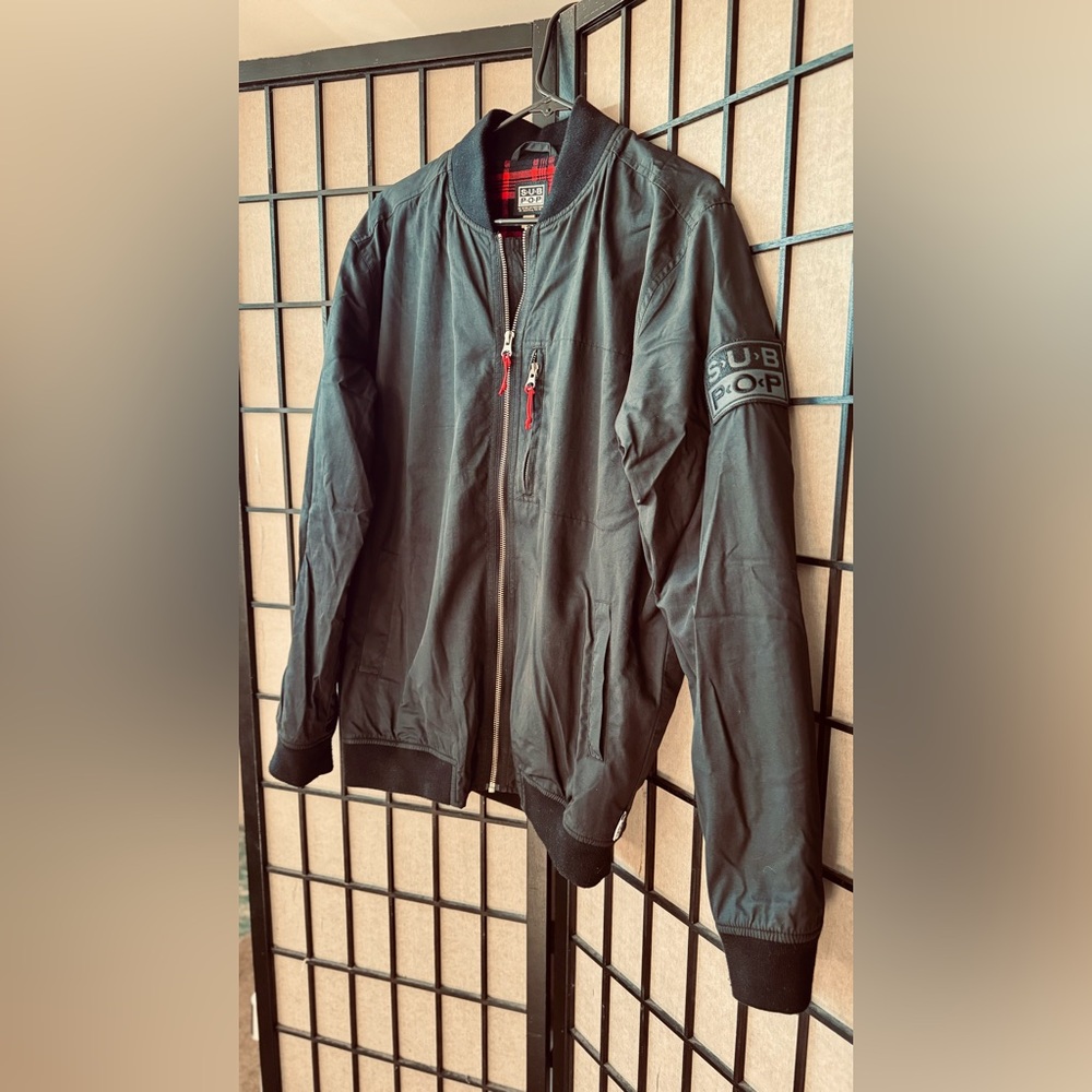 SubPop Black Bomber Jacket for Men